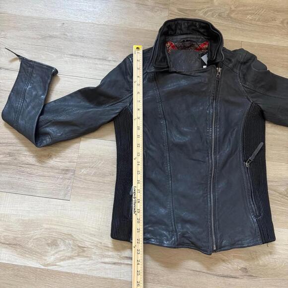 Bano‎ eeMee NWT Dryden Distressed Genuine Leather Jacket Women's Size 6 - Picture 7 of 9